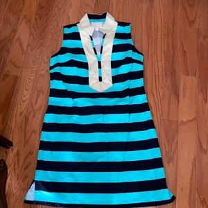 Sail to Sable striped shift dress sz L